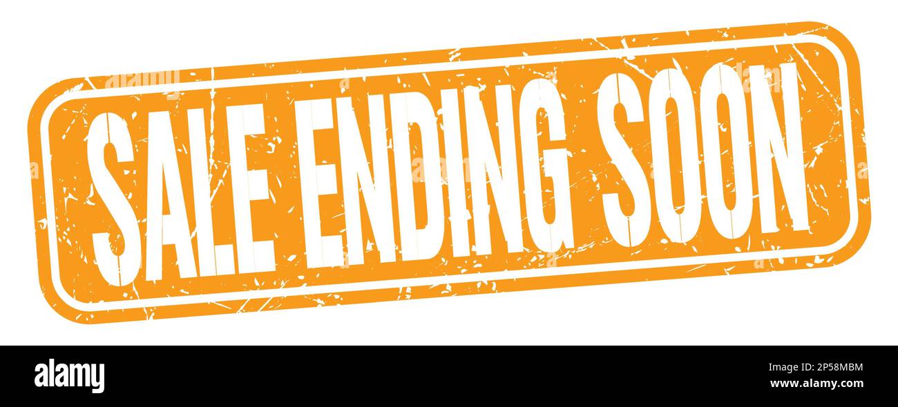 SALE ENDING SOON text written on orange grungy stamp sign Stock Photo