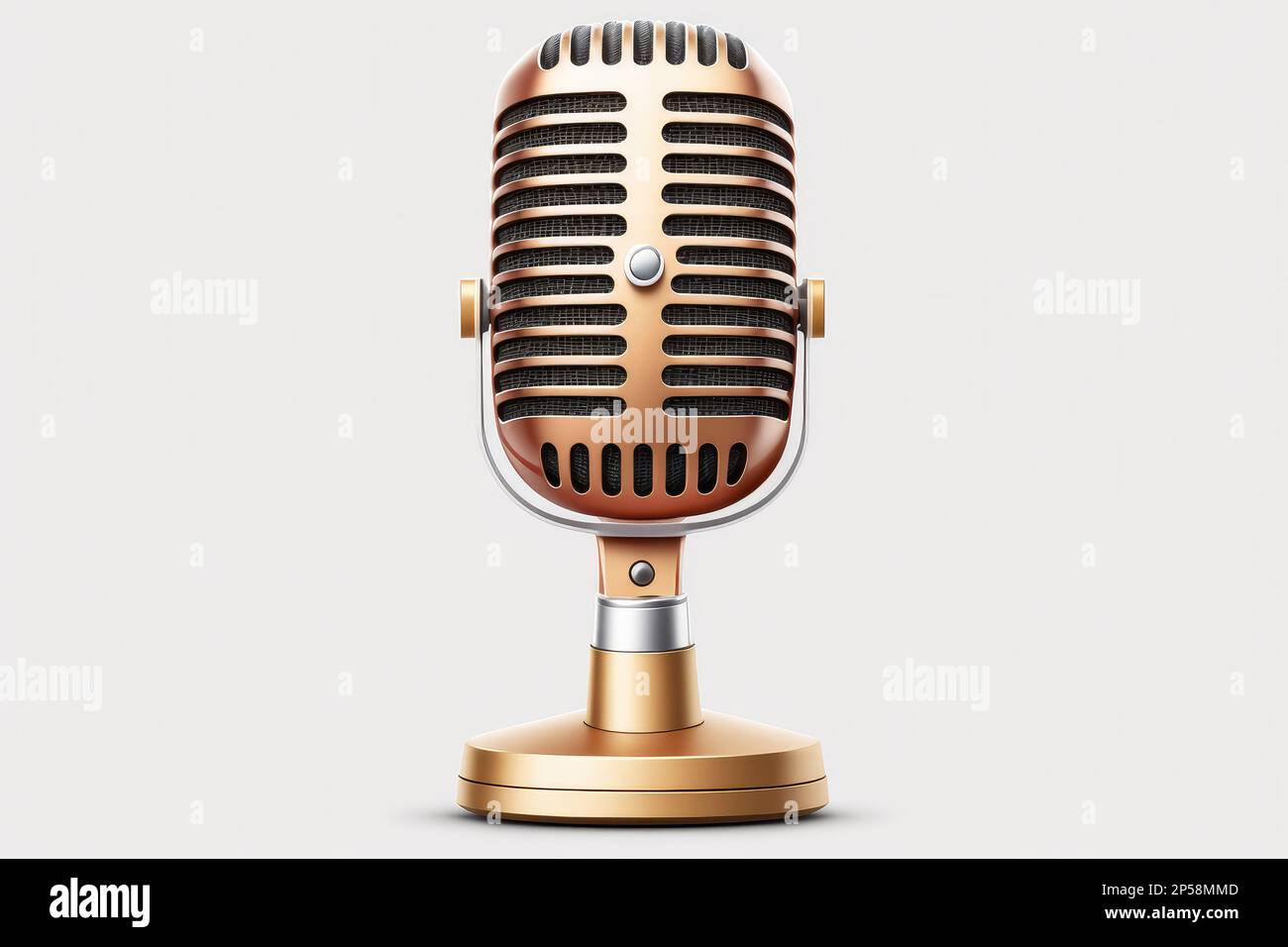 3d render gold microphone hi-res stock photography and images - Alamy