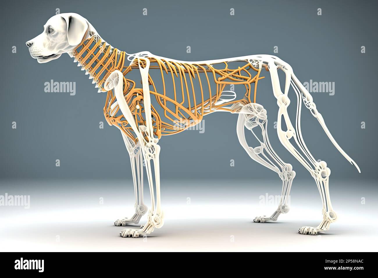 Dog Skeleton Anatomy 3d Rendered Medically Accurate Illustration Of The Dog Skeleton 2P58NAC