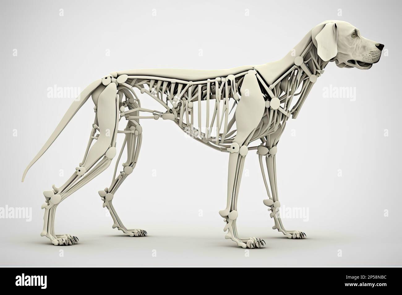Detailed Illustration Of The Dog Skeleton On White Background Stock Detailed Illustration Of The Dog Skeleton On White Background 2P58NBC