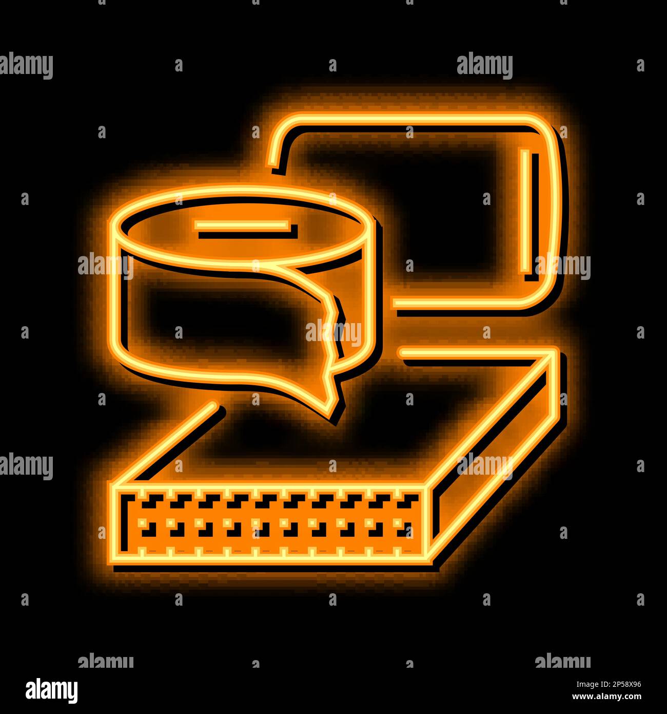 polyurethane thermoset neon glow icon illustration Stock Vector