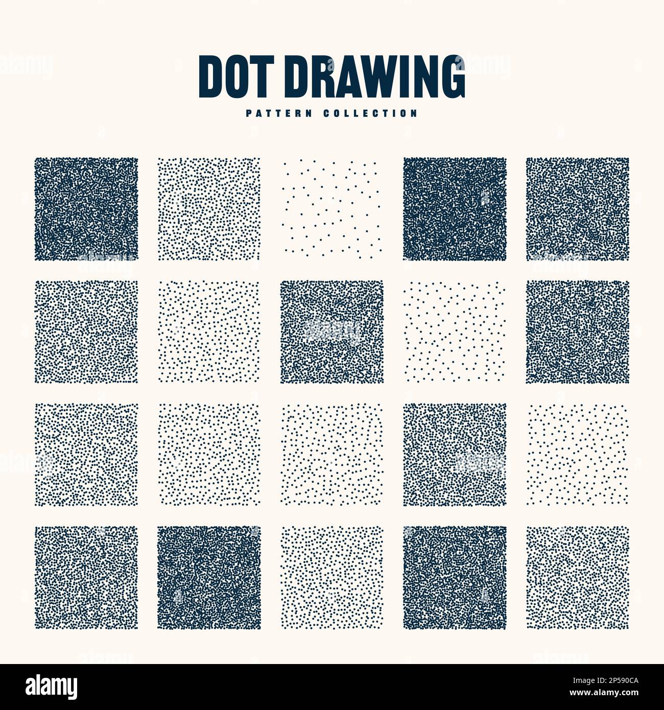 Square shaped dotted objects, vintage stipple elements. Stippling ...