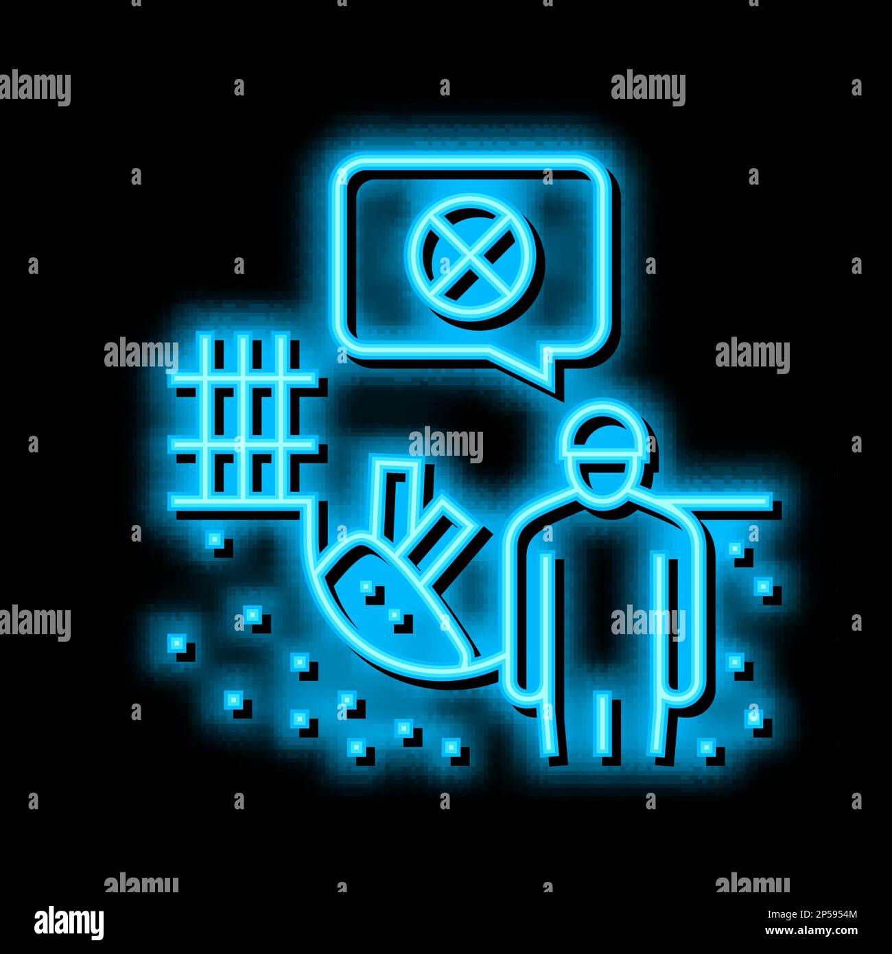 contaminated soil removal neon glow icon illustration Stock Vector