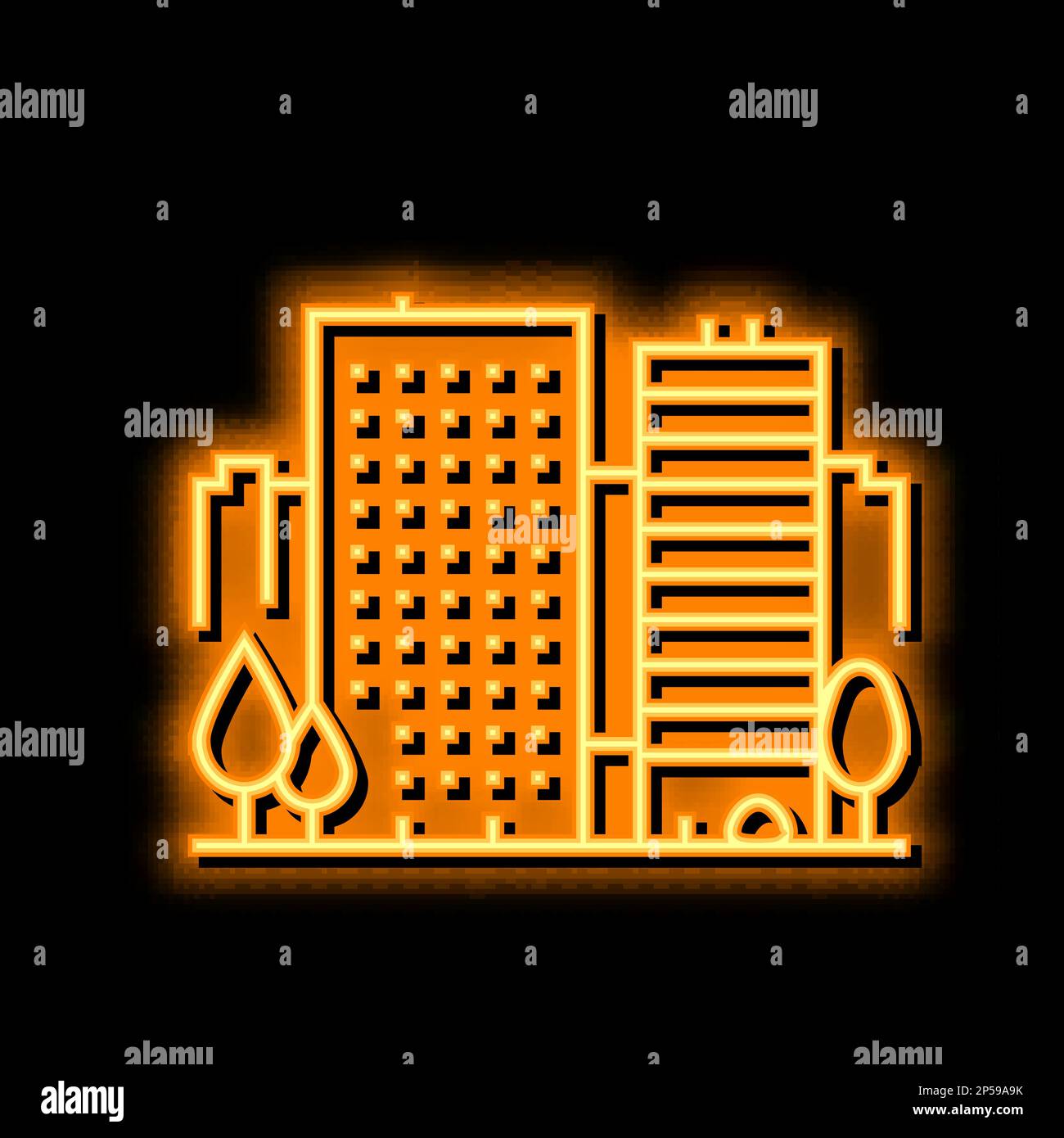 real estate house neon glow icon illustration Stock Vector Image & Art ...