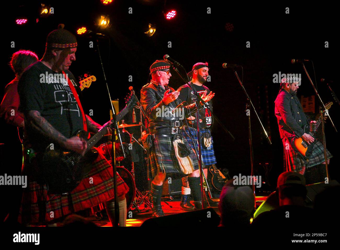 Piper, Aspy Luison, bagpipes, The Real McKenzies, Canadian Celtic punk band  in concert Stock Photo - Alamy