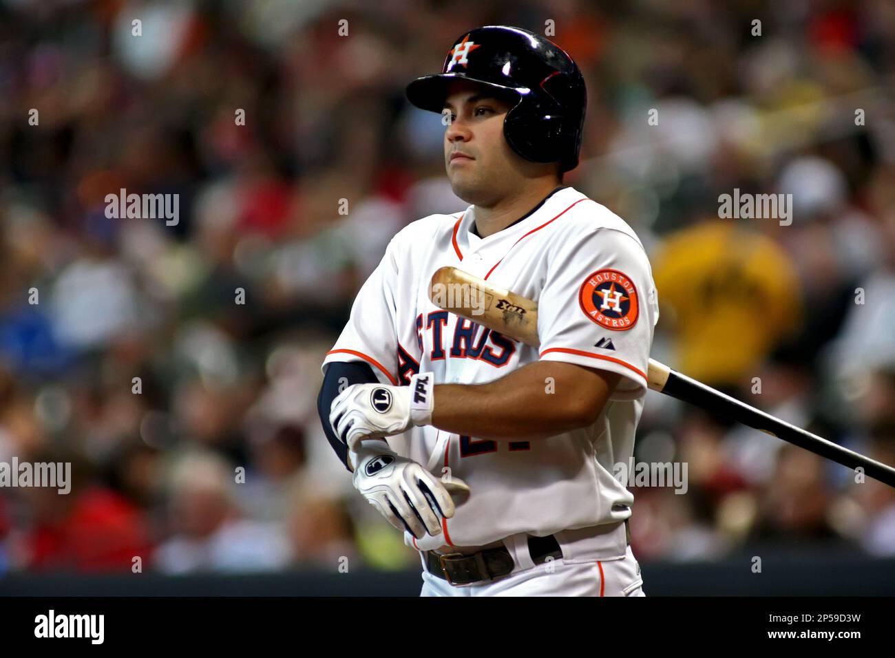 July 4, 2013 - Houston, Texas, United States of America - JUL 04 2013:  Houston Astros infielder Jose Altuve #27 walks to the batter's box during  the MLB baseball game between the