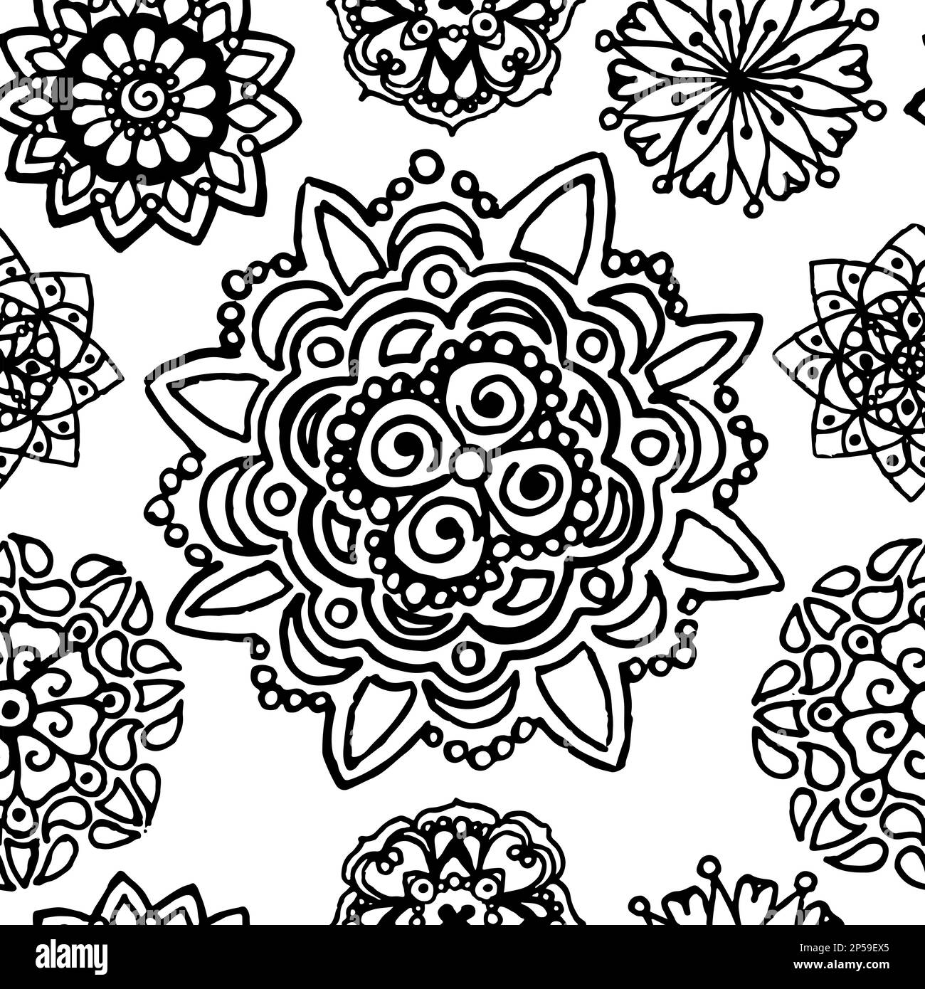 Mandala dot tattoo Black and White Stock Photos & Images - Alamy