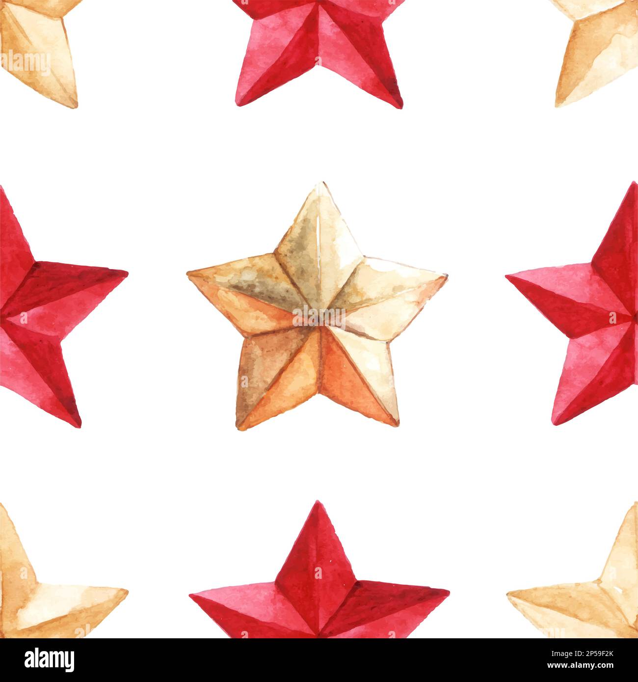 Star medal military vector seamless pattern texture background. Stock Vector