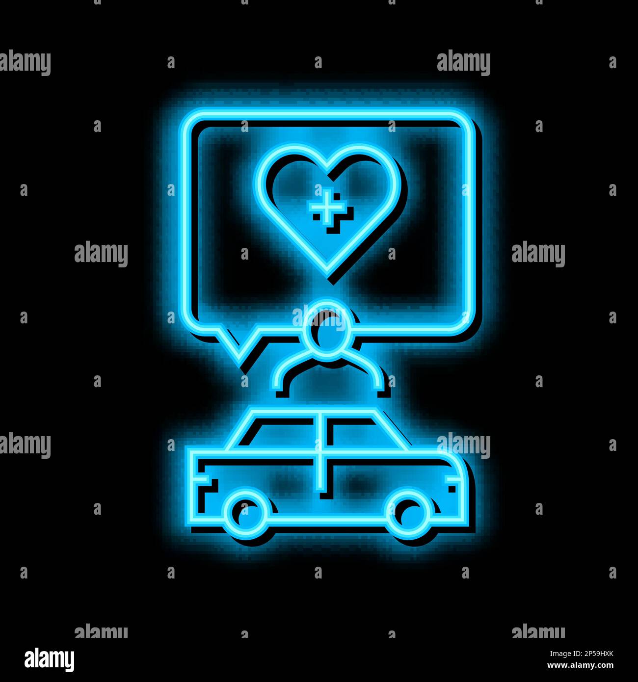 medical driving conditions neon glow icon illustration Stock Vector