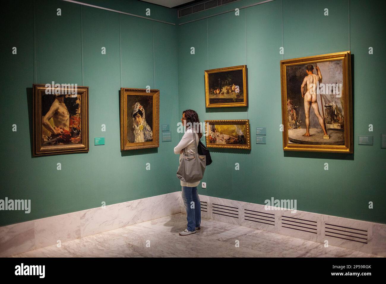 visitor watching a painting.The Collection Joaquin Sorolla.Museum of ...