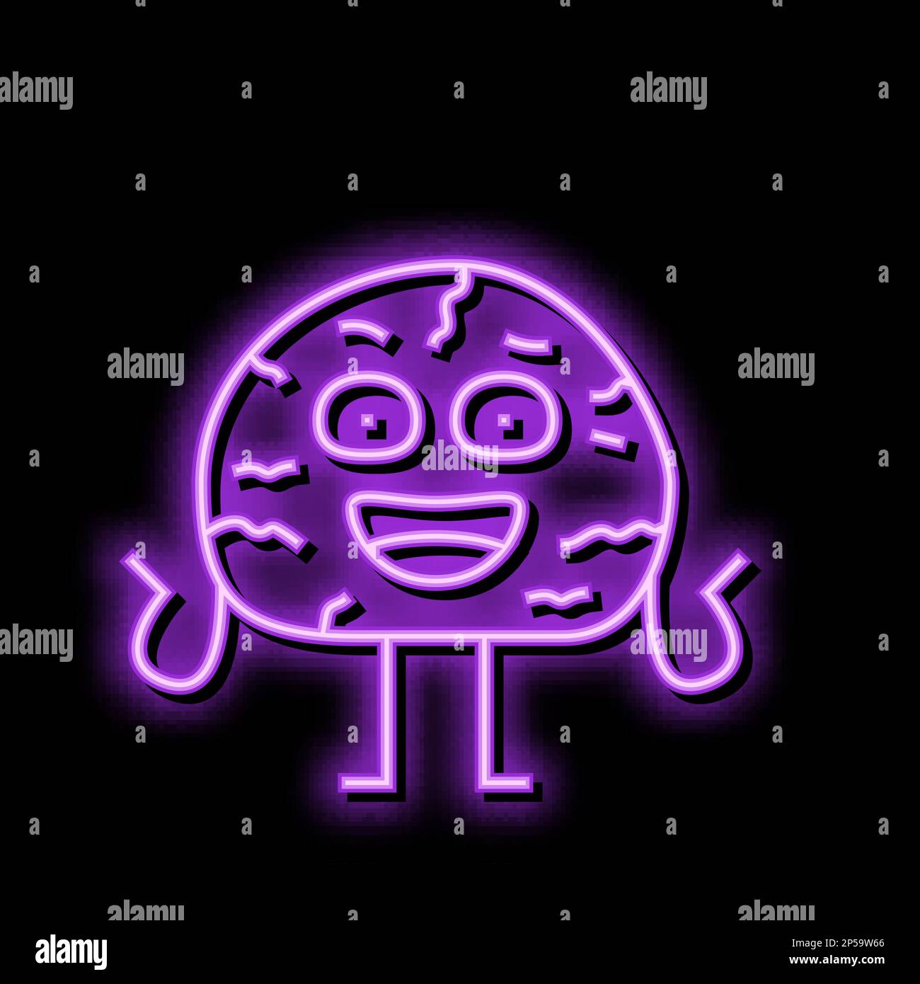 smoked meat character neon glow icon illustration Stock Vector Image ...