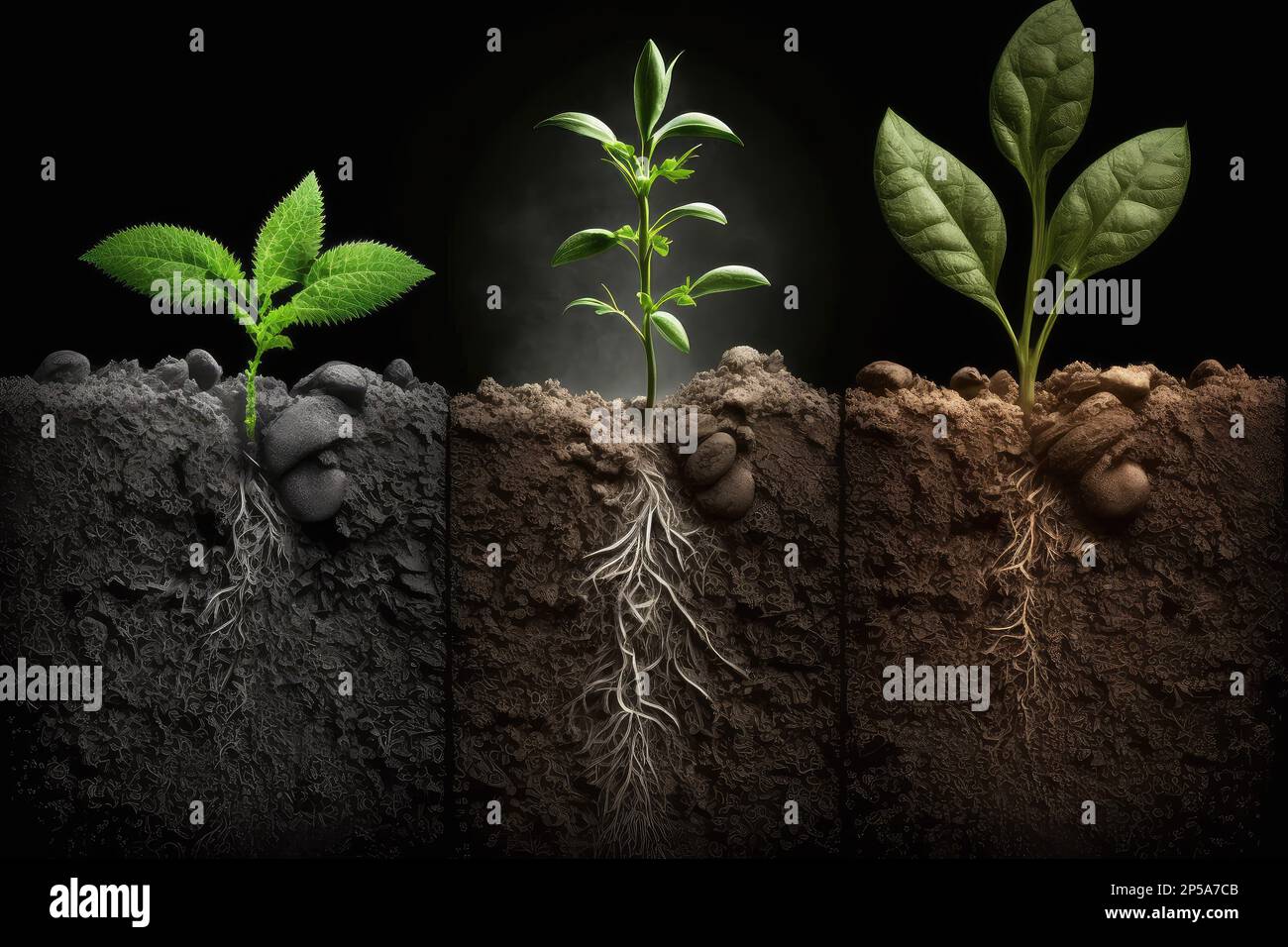 Soil plants cross section illustration hi-res stock photography and ...
