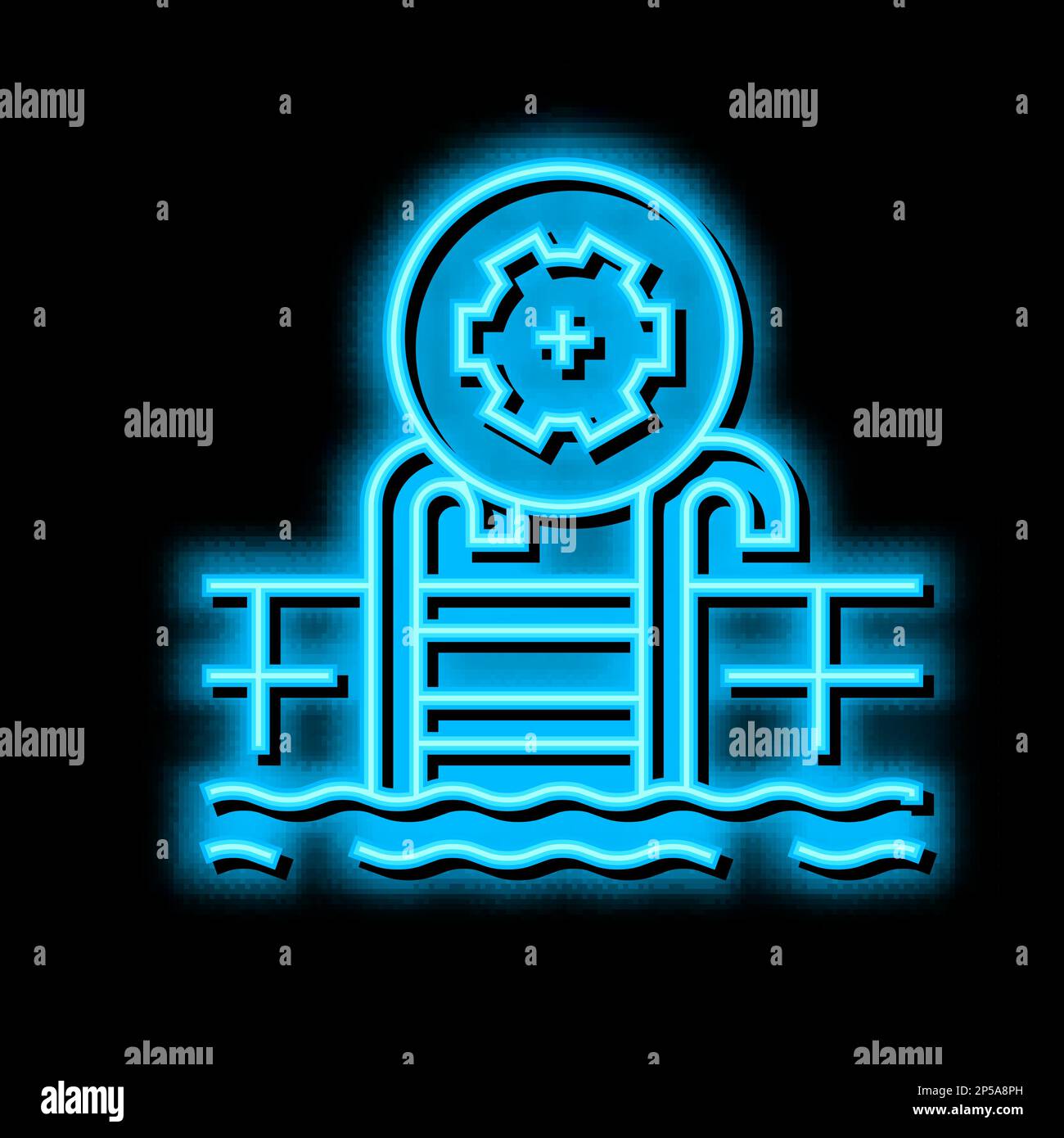commercial pool services neon glow icon illustration Stock Vector Image ...