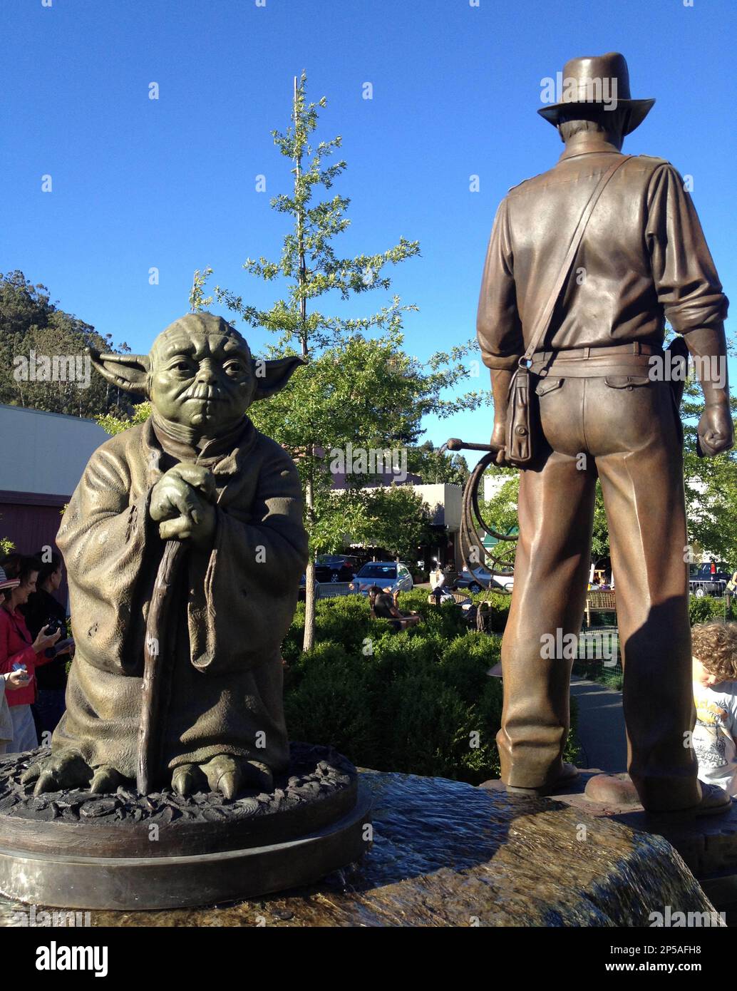 This Thursday, June 20, 2013 photo shows statues of Indiana Jones