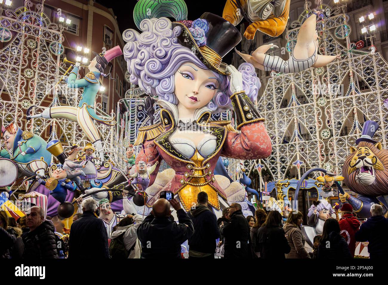 Falla SuecaLiterato Azorín, Fallas festival,Valencia,Spain Stock Photo