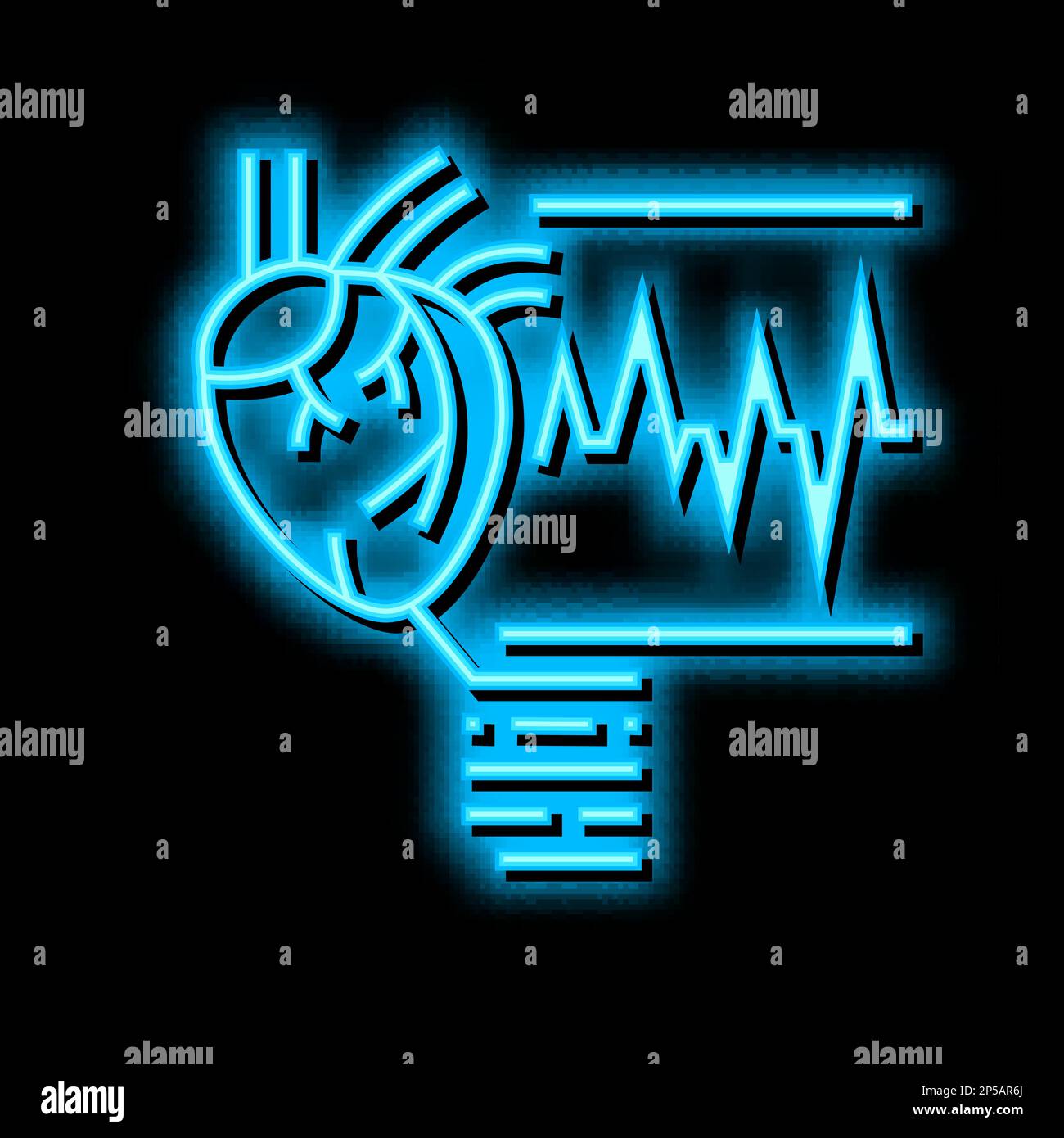 irregular heartbeats neon glow icon illustration Stock Vector Image ...