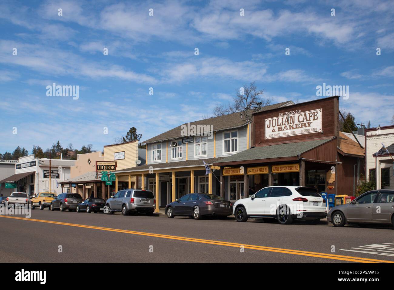 Julian, California - February 20, 2020:  Street scene View of historic old town of Julian California Stock Photo