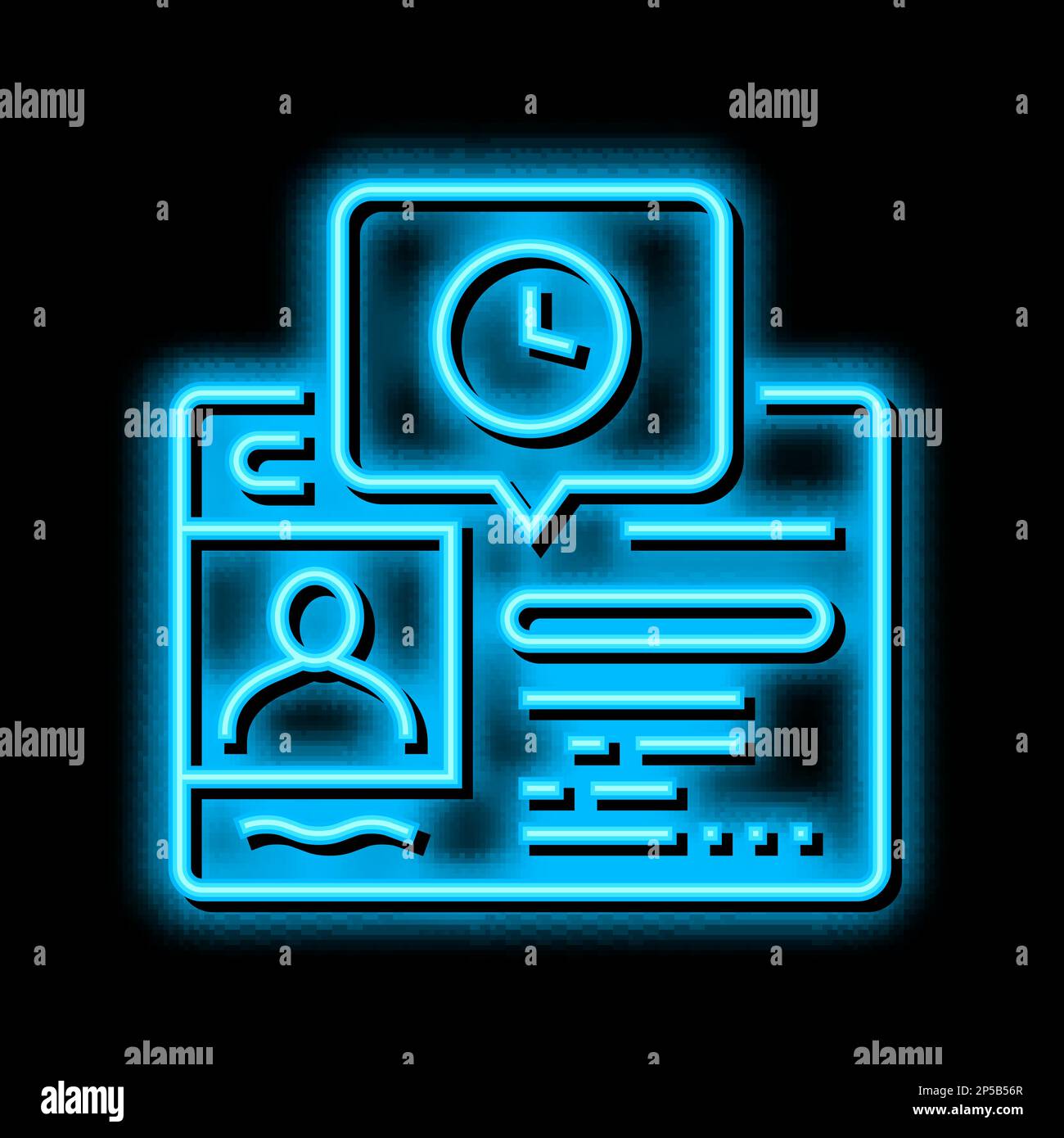 renewal driver license id card neon glow icon illustration Stock Vector