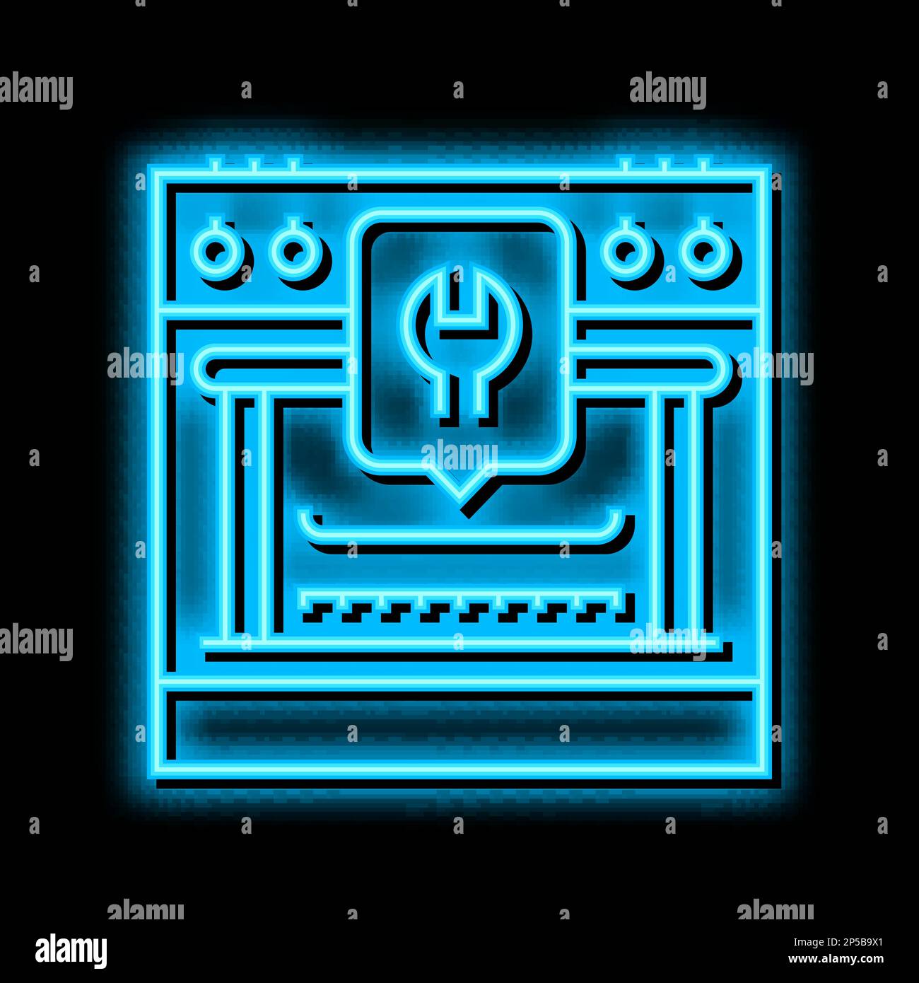 gas range repair neon glow icon illustration Stock Vector Image & Art ...