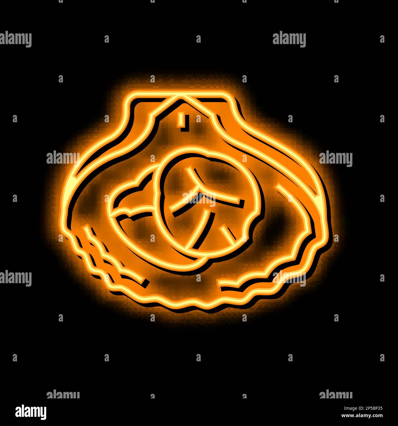 scallops seafood neon glow icon illustration Stock Vector Image & Art