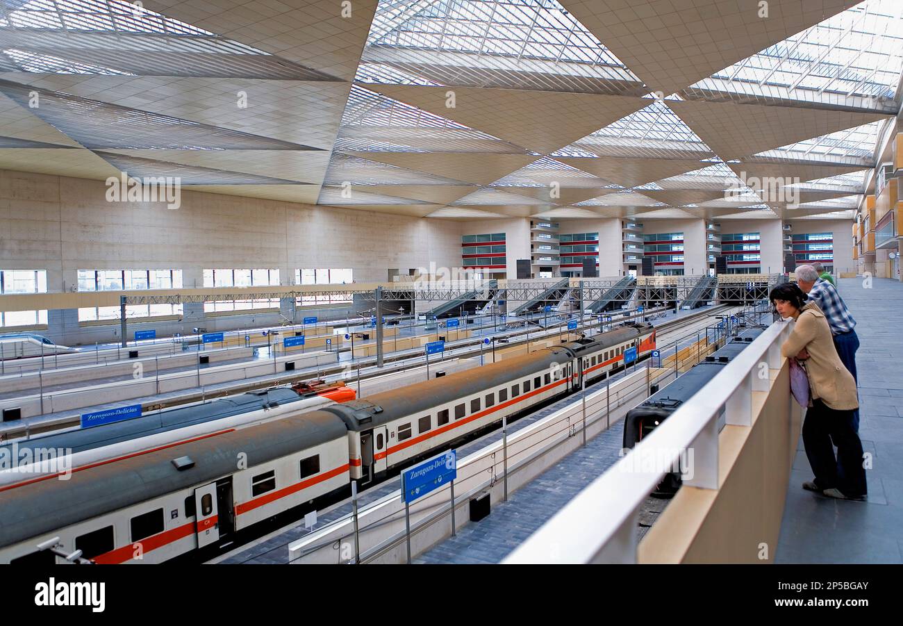 Zaragoza, Aragón, Spain: Delicias train station Stock Photo
