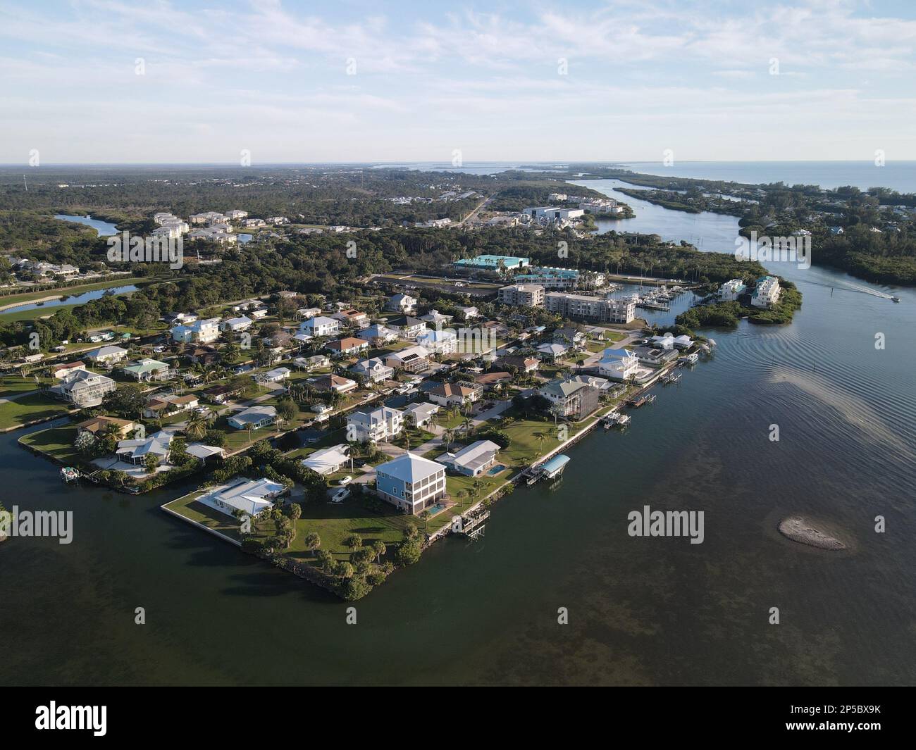 Aerial view of Cape Haze waterfront homes Stock Photo Alamy