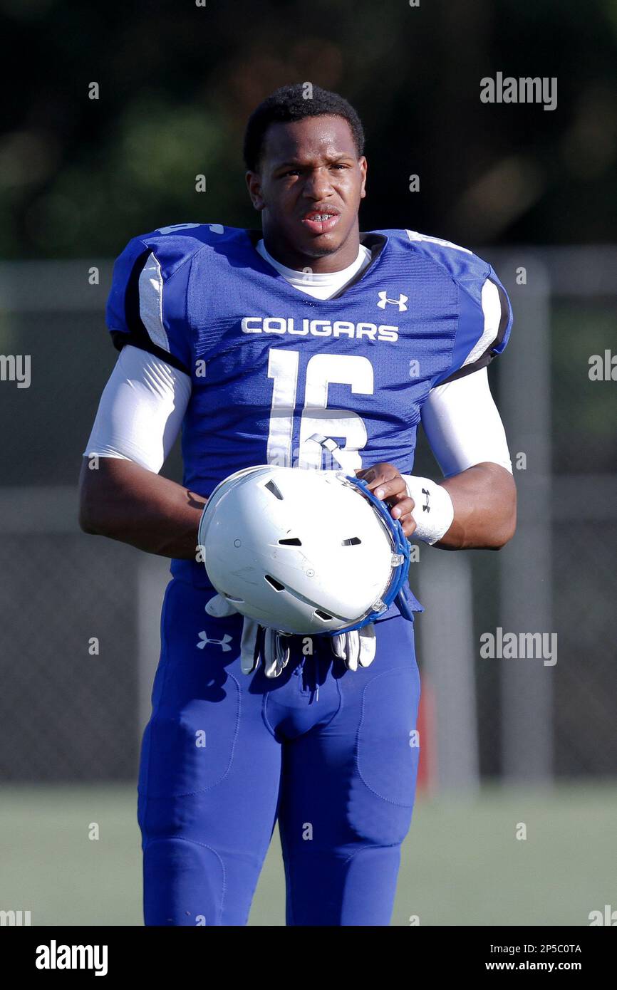 Godby High School Cougars Outside Linebacker Jacob Pugh (16) during the