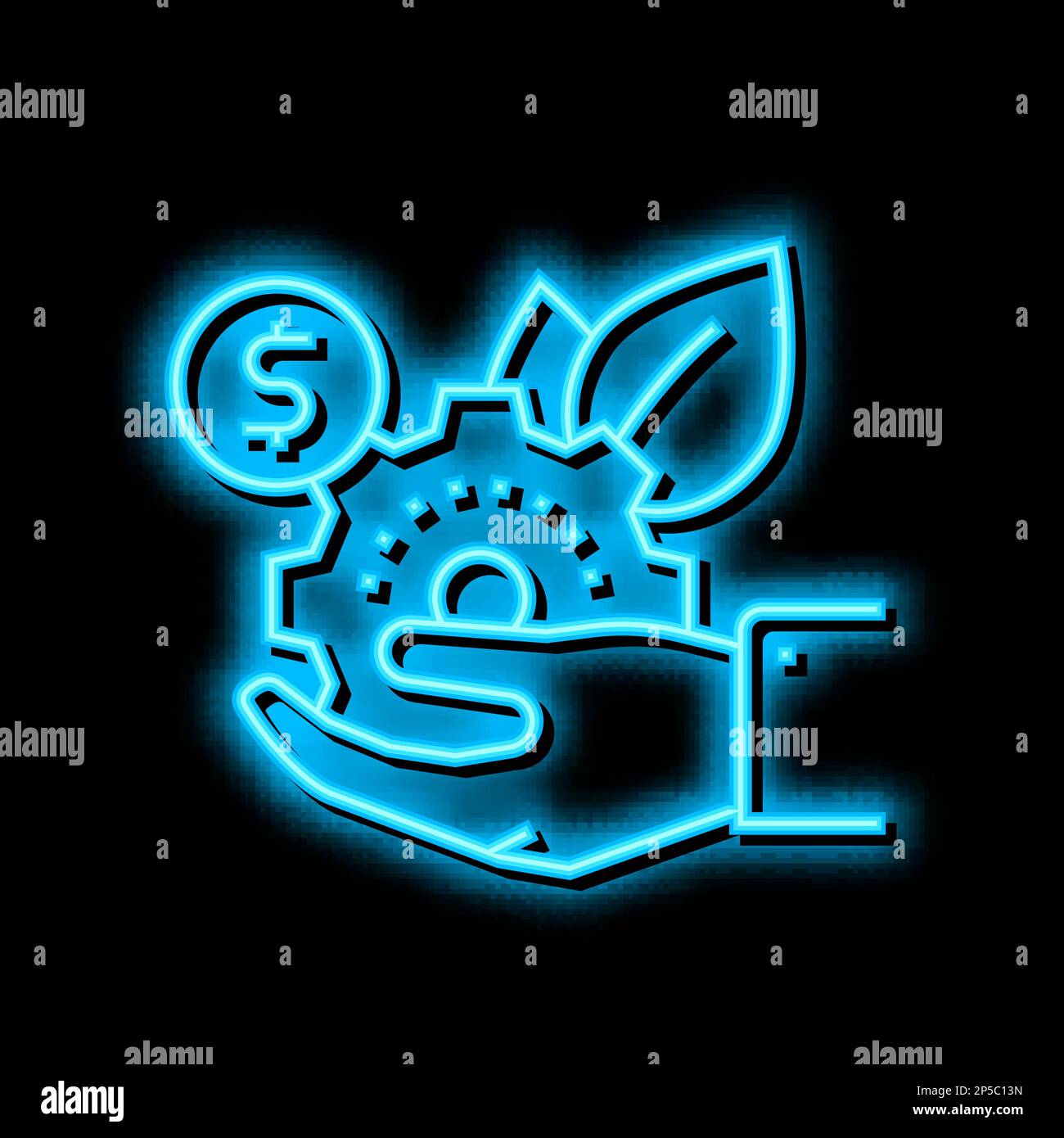 green technology neon glow icon illustration Stock Vector Image & Art ...