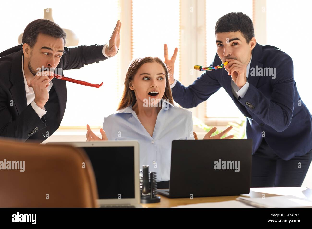 Prank at office hi-res stock photography and images - Alamy