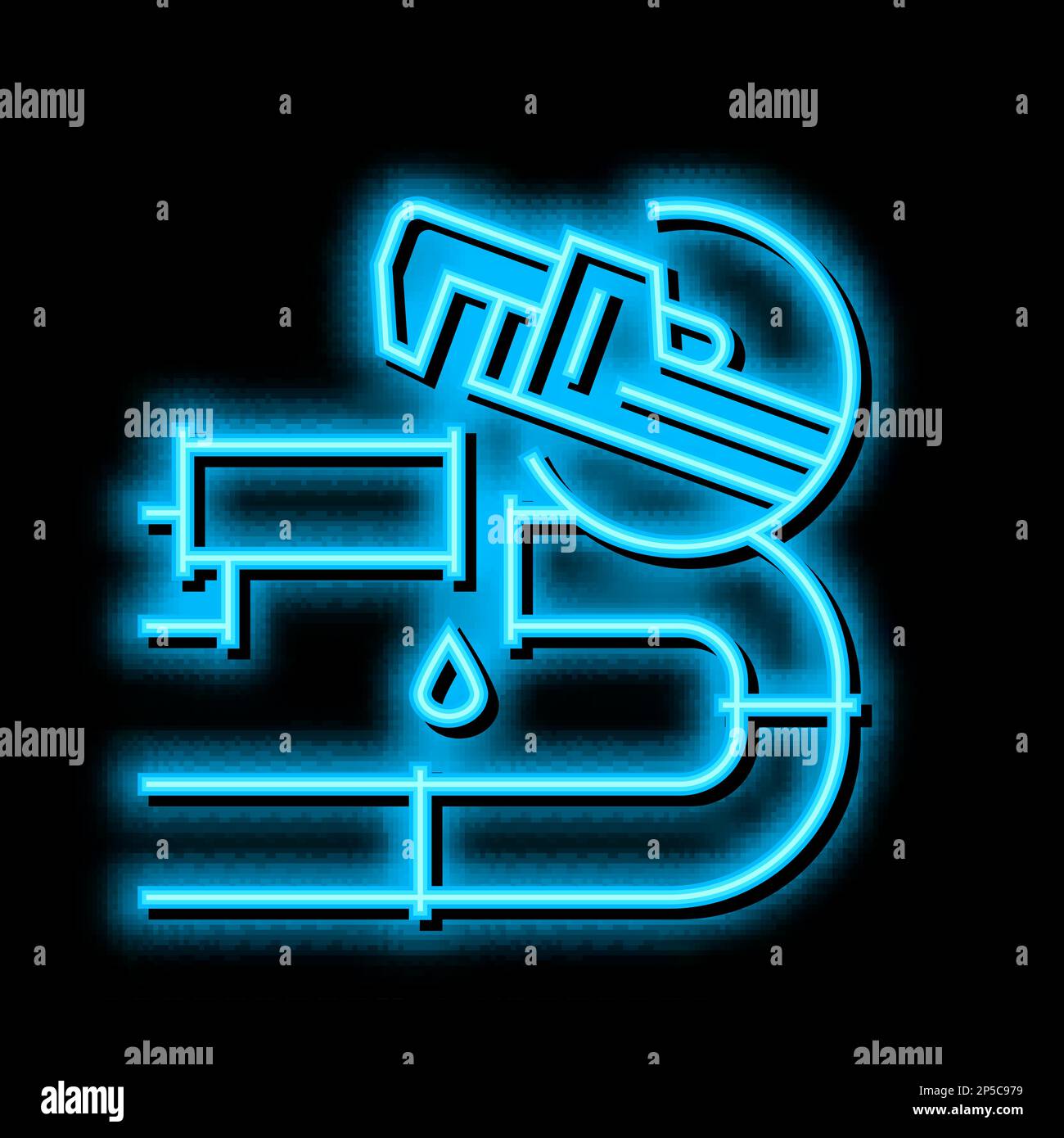 plumbing repair neon glow icon illustration Stock Vector Image & Art ...