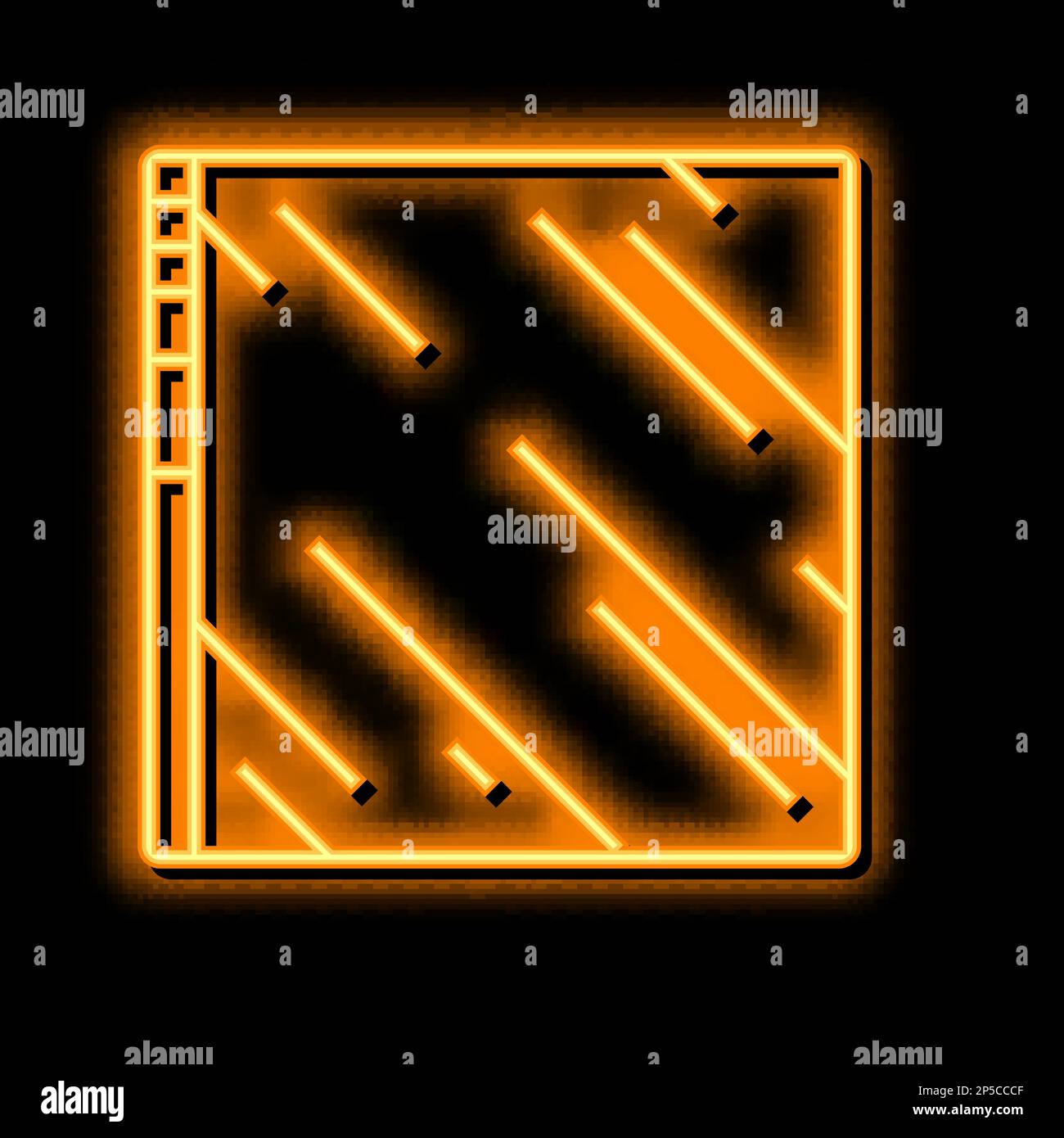 acrylic thermoplastic neon glow icon illustration Stock Vector