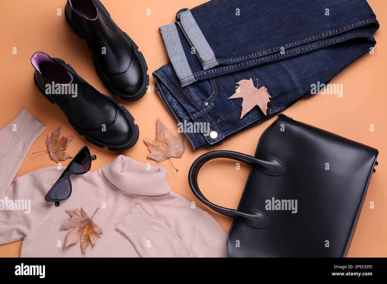 Layout of shoes and leaves hi-res stock photography and images - Alamy