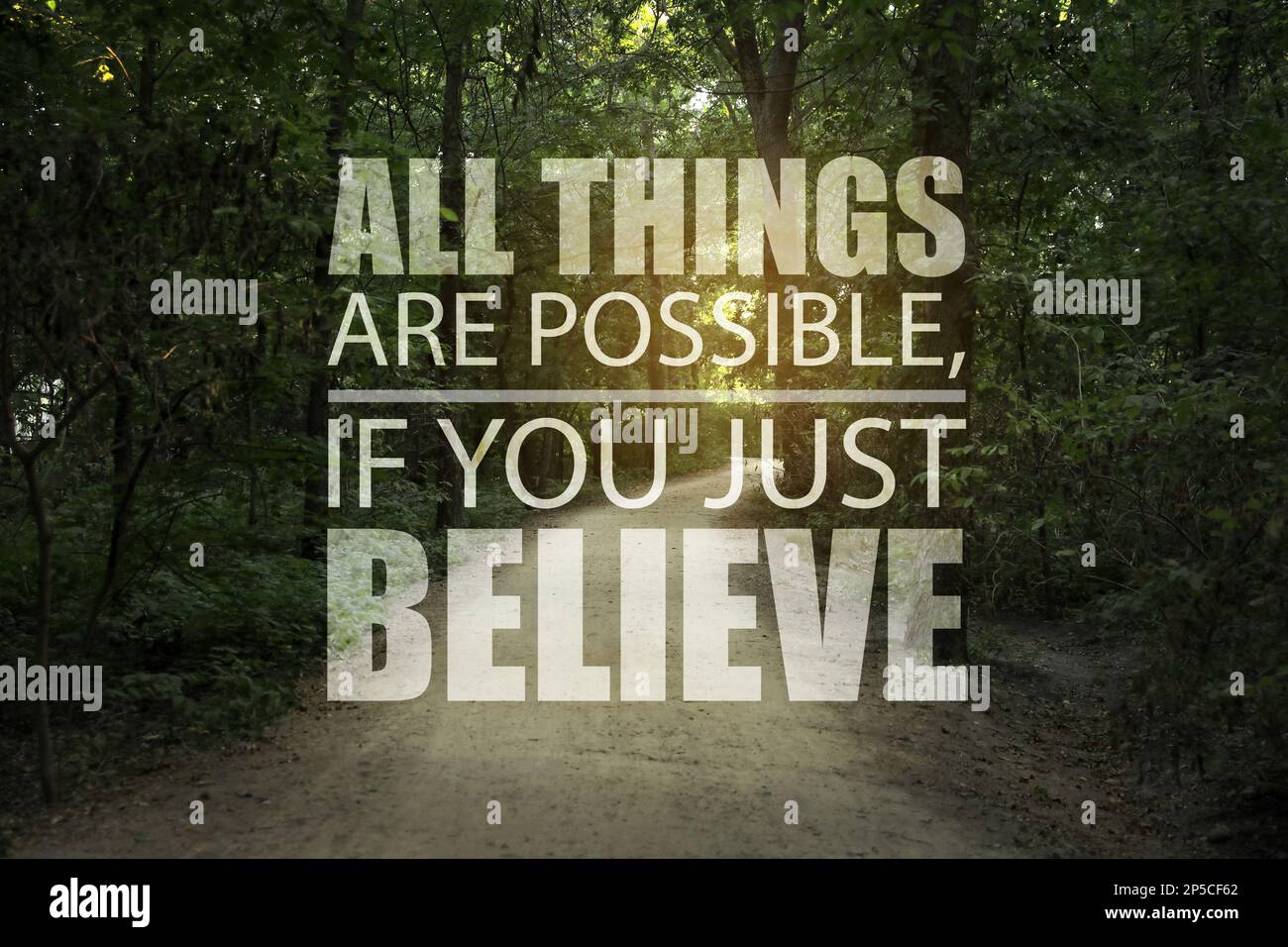 All Things Are Possible If You Just Believe Inspirational Quote 