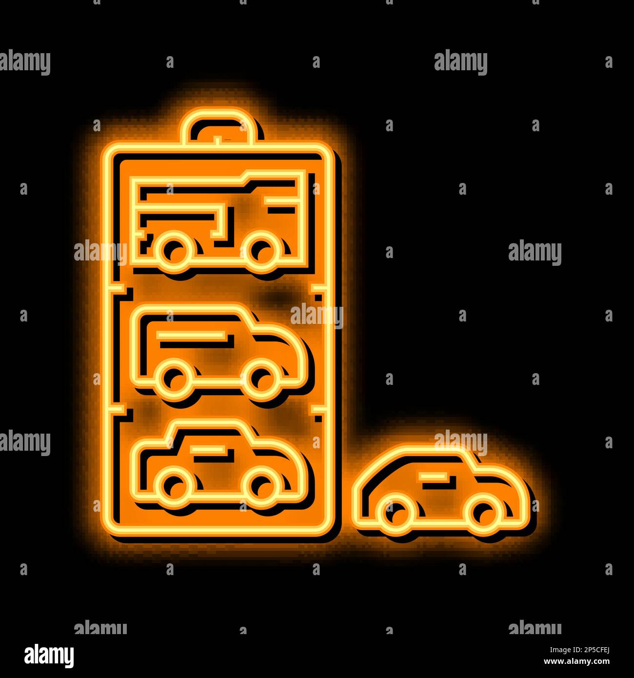 car wooden toy neon glow icon illustration Stock Vector Image & Art - Alamy