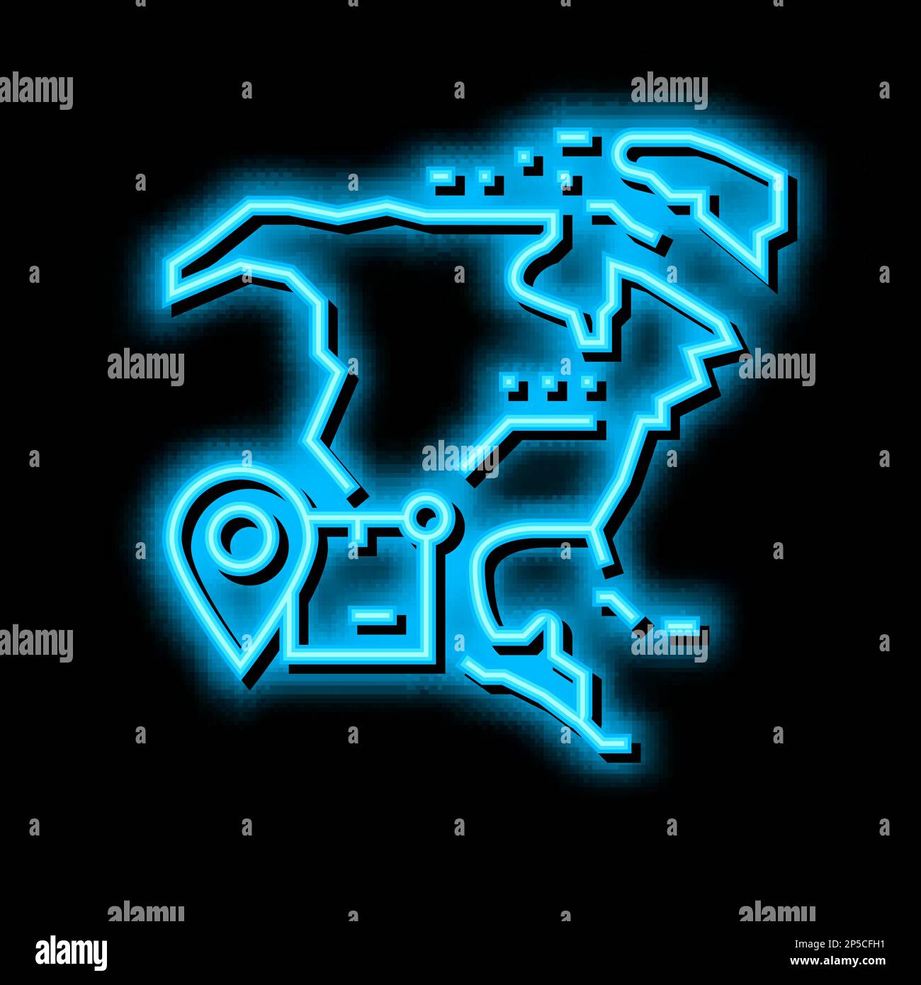 north america shipment tracking neon glow icon illustration Stock ...