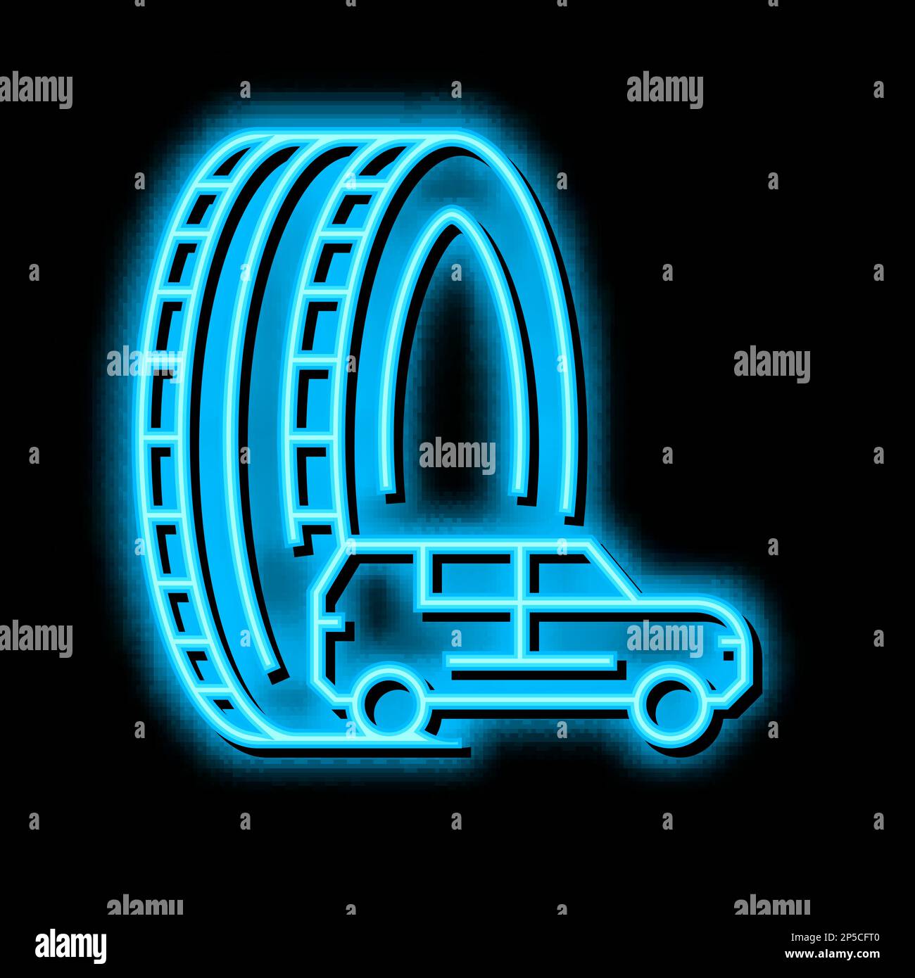 truck or suv tires neon glow icon illustration Stock Vector
