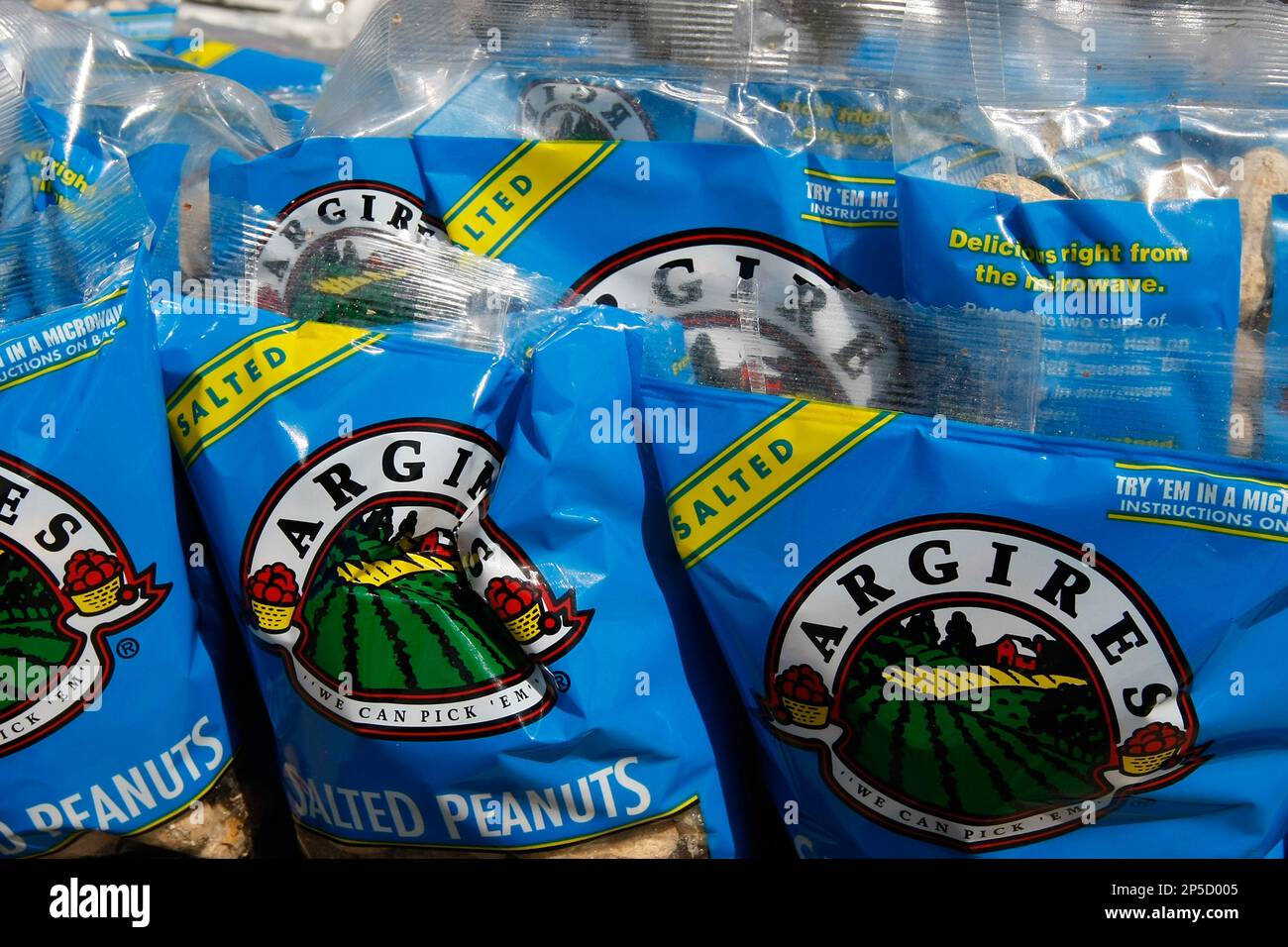 CHICAGO, IL APRIL 23 A detail view of bags of peanuts during the