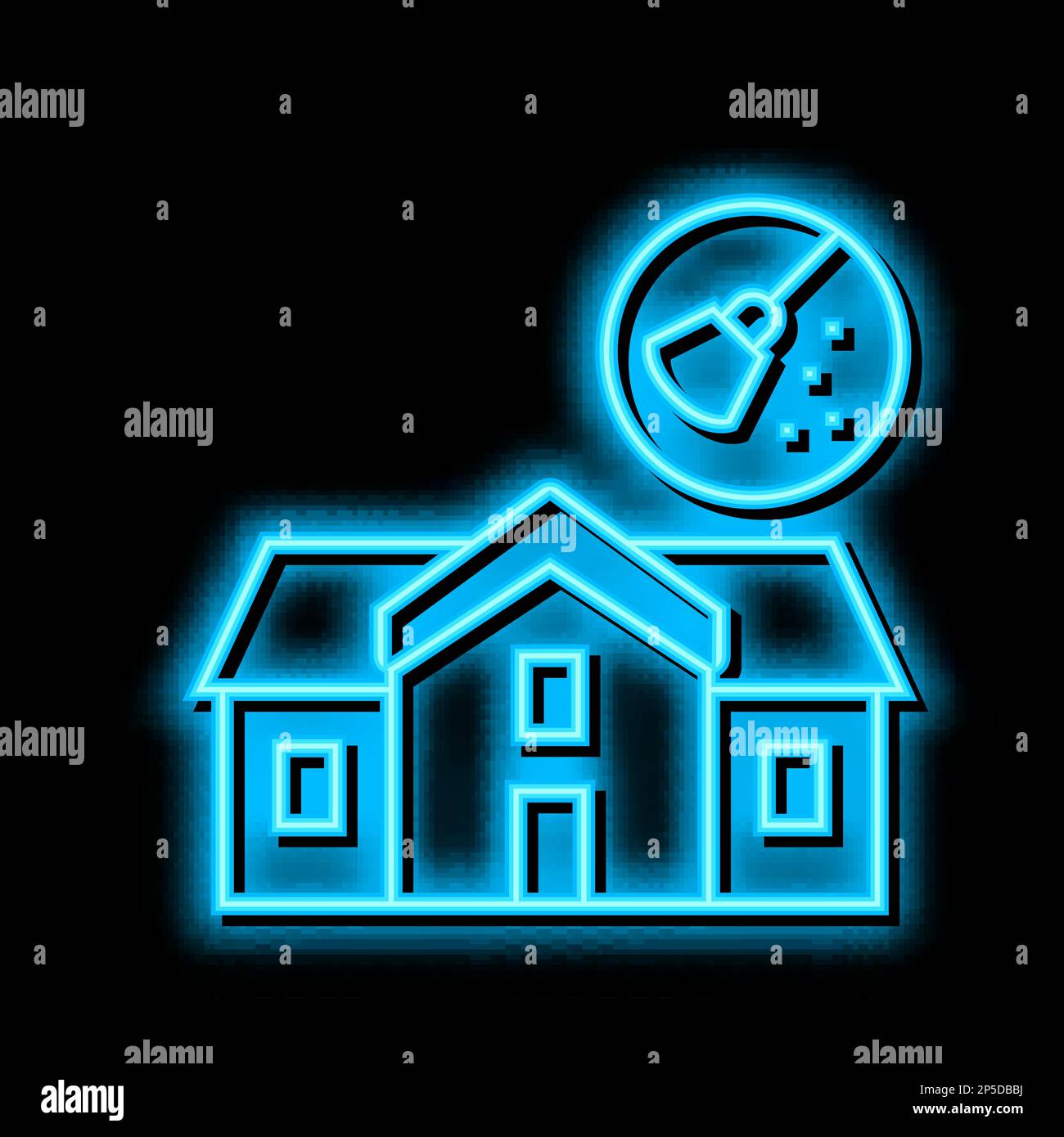 home organizing neon glow icon illustration Stock Vector