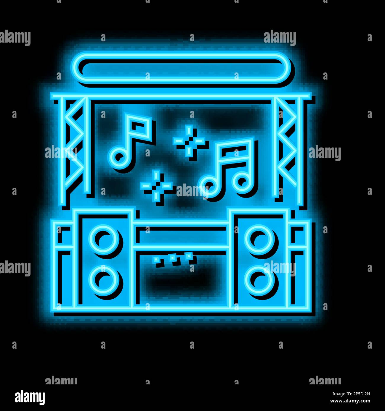 stage for music concert neon glow icon illustration Stock Vector Image ...