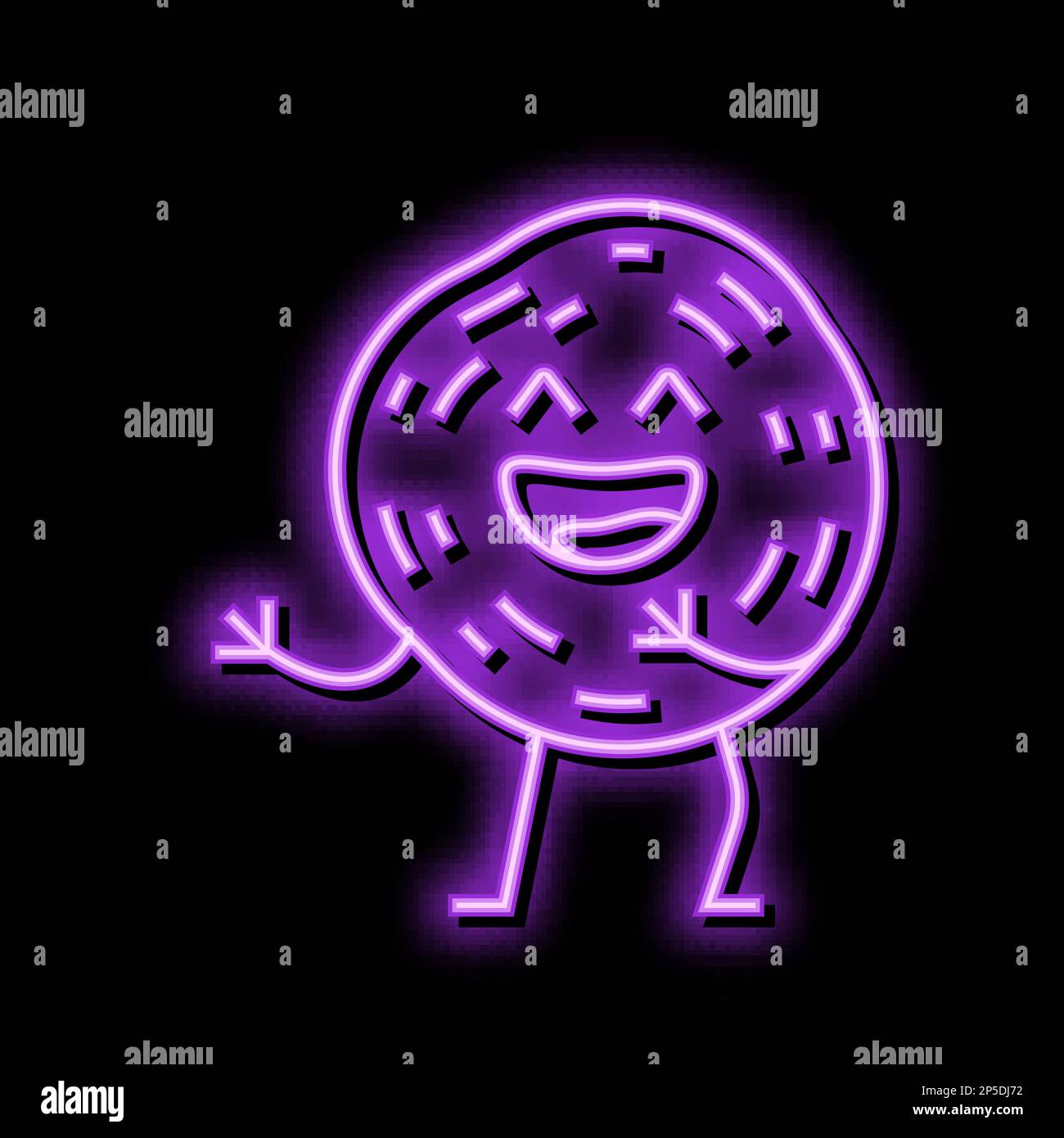 pepperoni meat character neon glow icon illustration Stock Vector Image ...