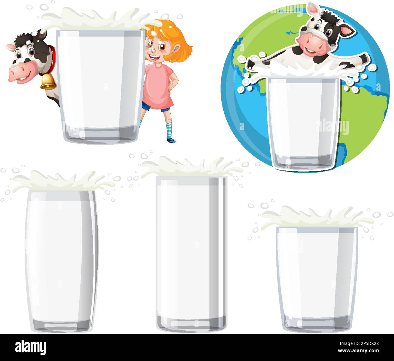Set of mix milk dairy illustration Stock Vector Image & Art Alamy