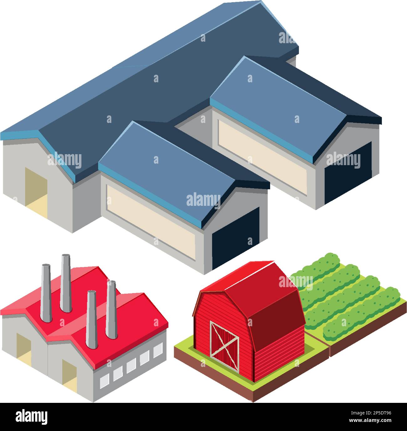 Isometric Buildings and Houses Set illustration Stock Vector Image ...