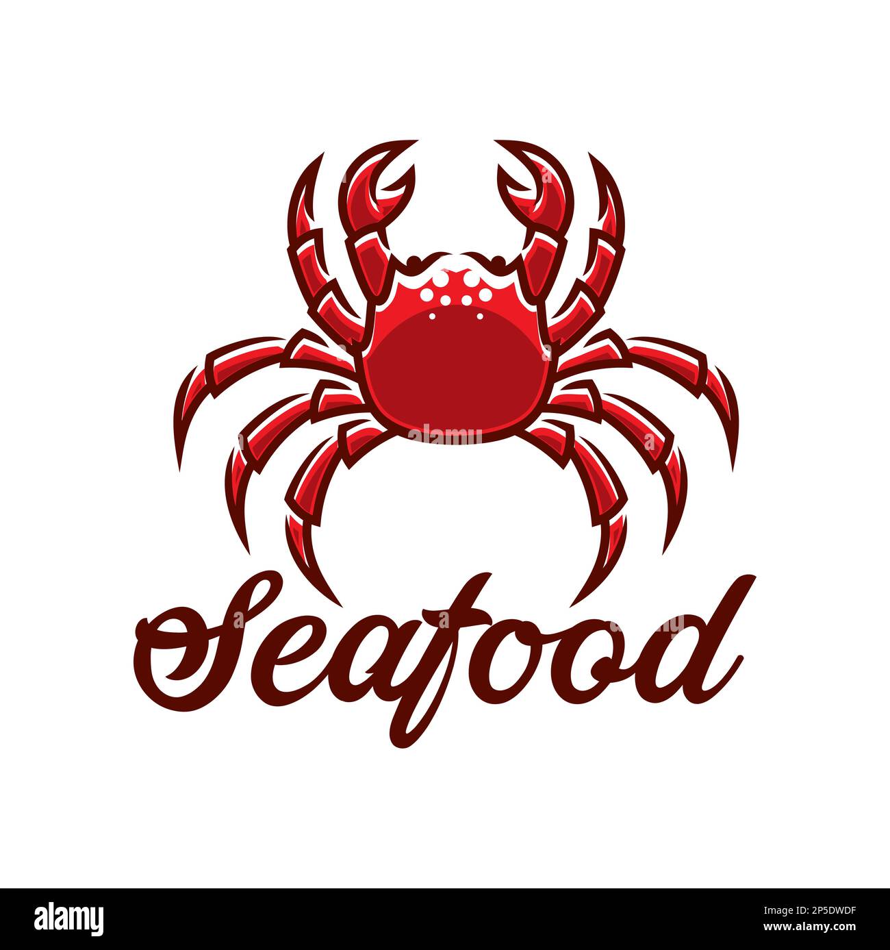 Crab seafood icon, fish and sea food restaurant menu sign, vector