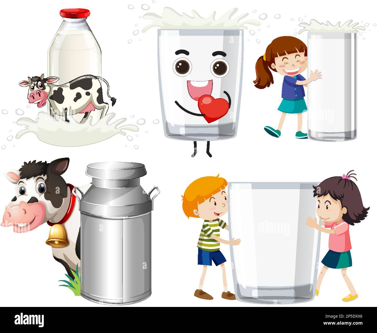 Set of mix milk dairy illustration Stock Vector Image & Art Alamy
