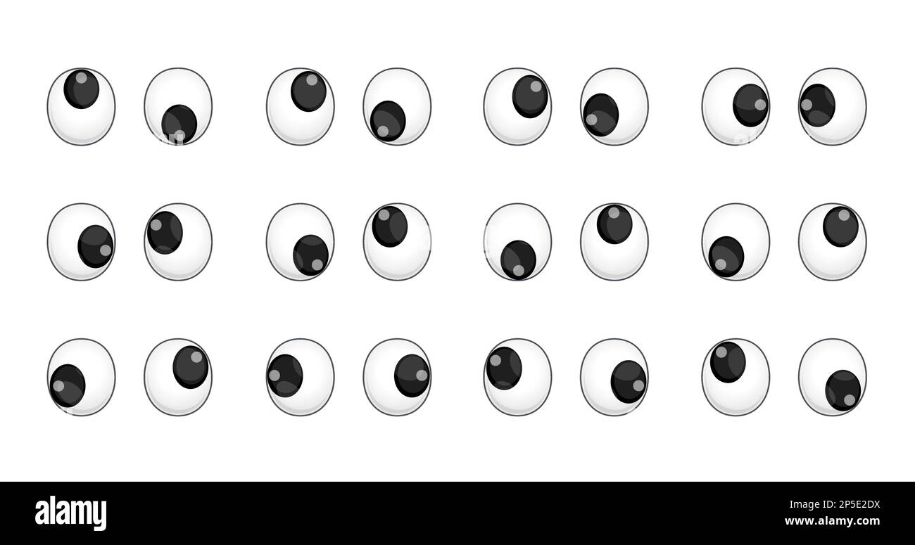 Googly Eyes Wobbly Plastic Eyes For Toy Puppet Eyeballs Cartoon Glossy  Round Eyes Isolated On White