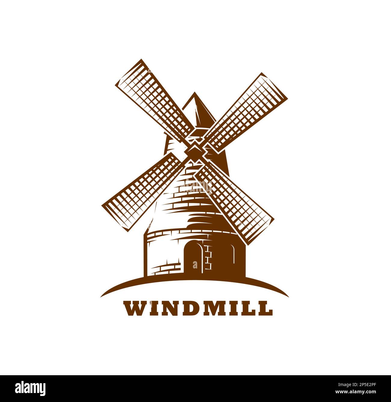 Windmill icon, vintage wind mill sign, wheat agriculture farm and bakery  vector symbol. Windmill or rural farmhouse for grain company, organic  agraria Stock Vector Image & Art - Alamy