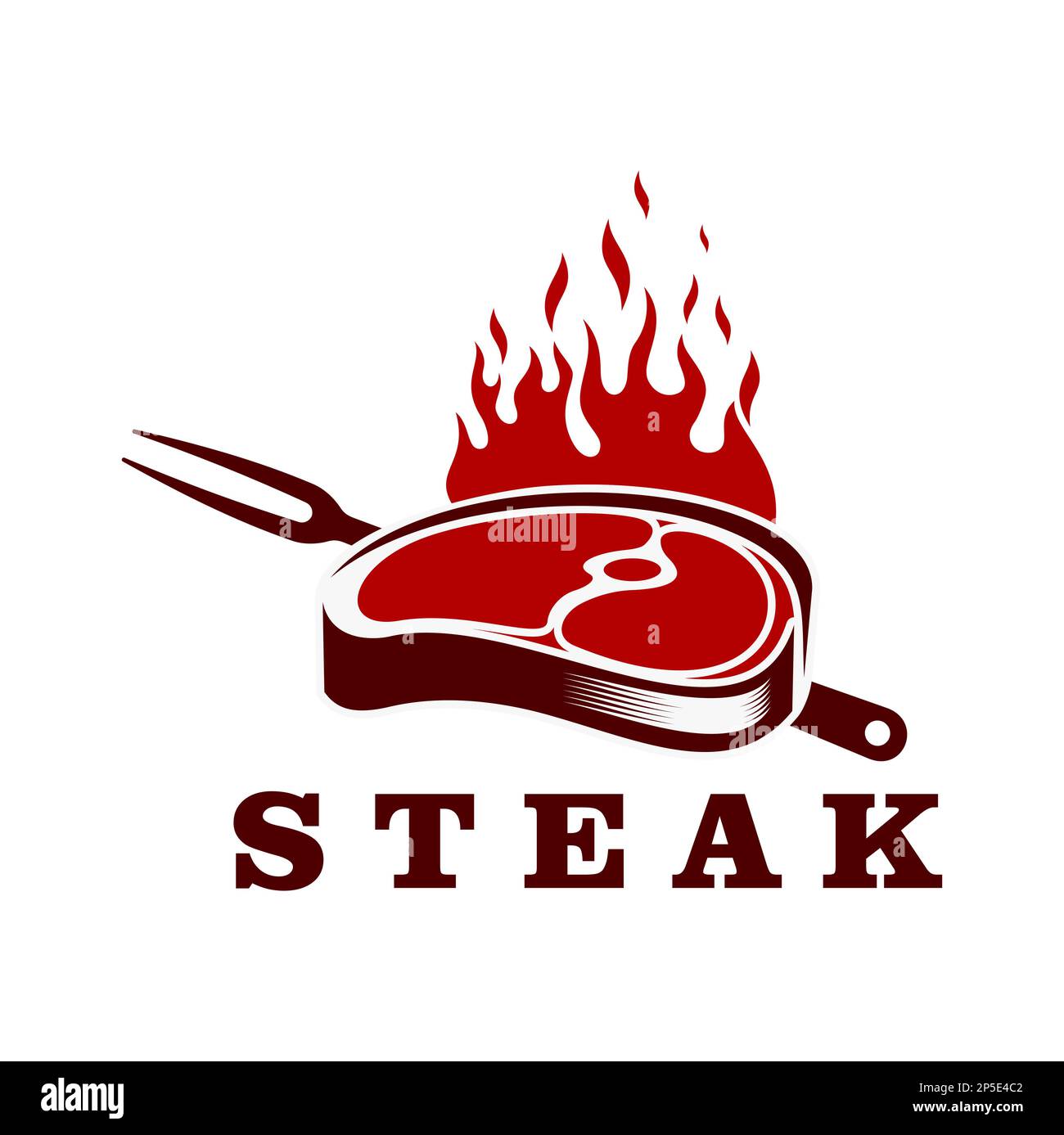 Steak grill icon, barbecue emblem. Meat farm, steakhouse or butcher