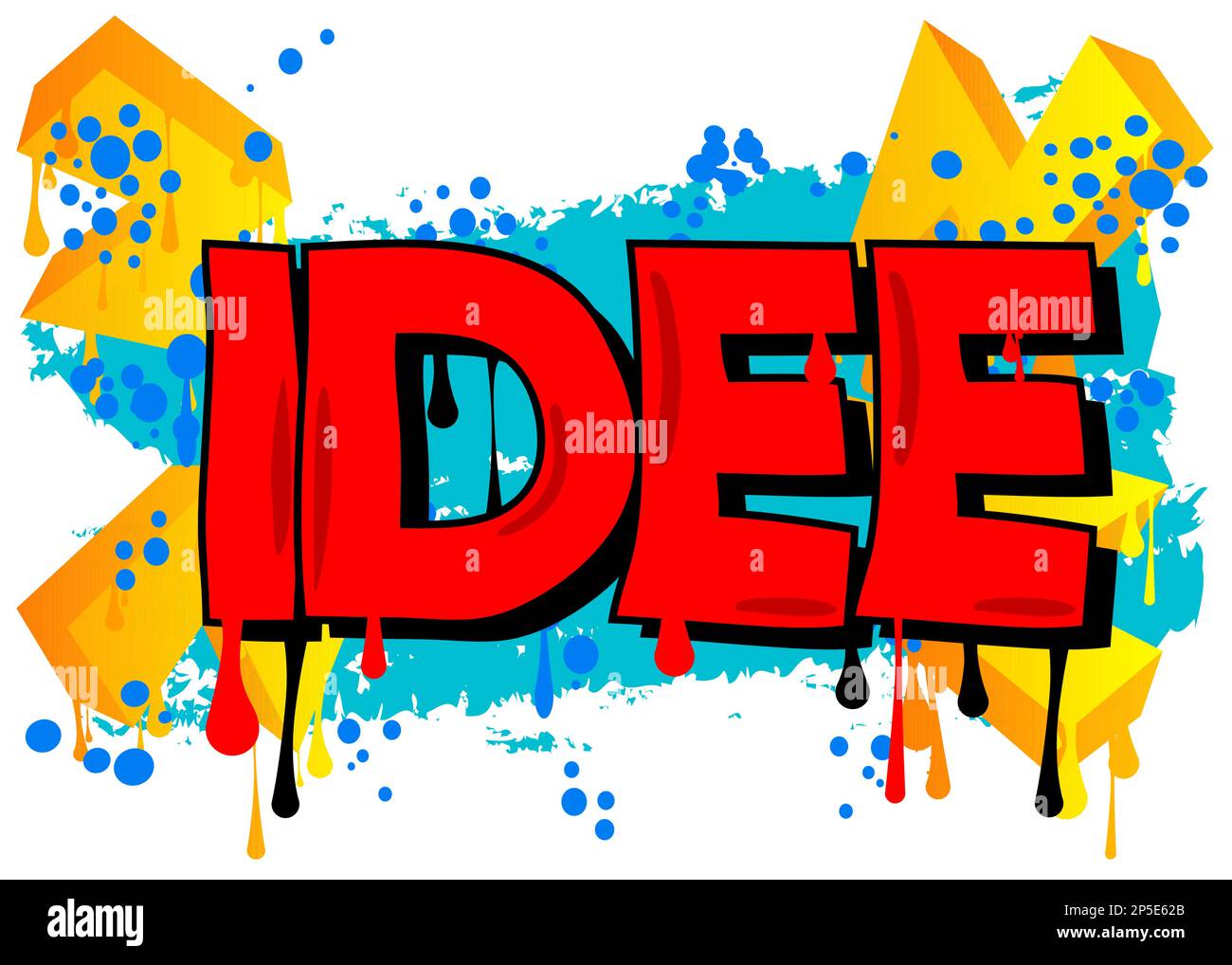 German words for Idee means Idea. Graffiti tag. Abstract modern street