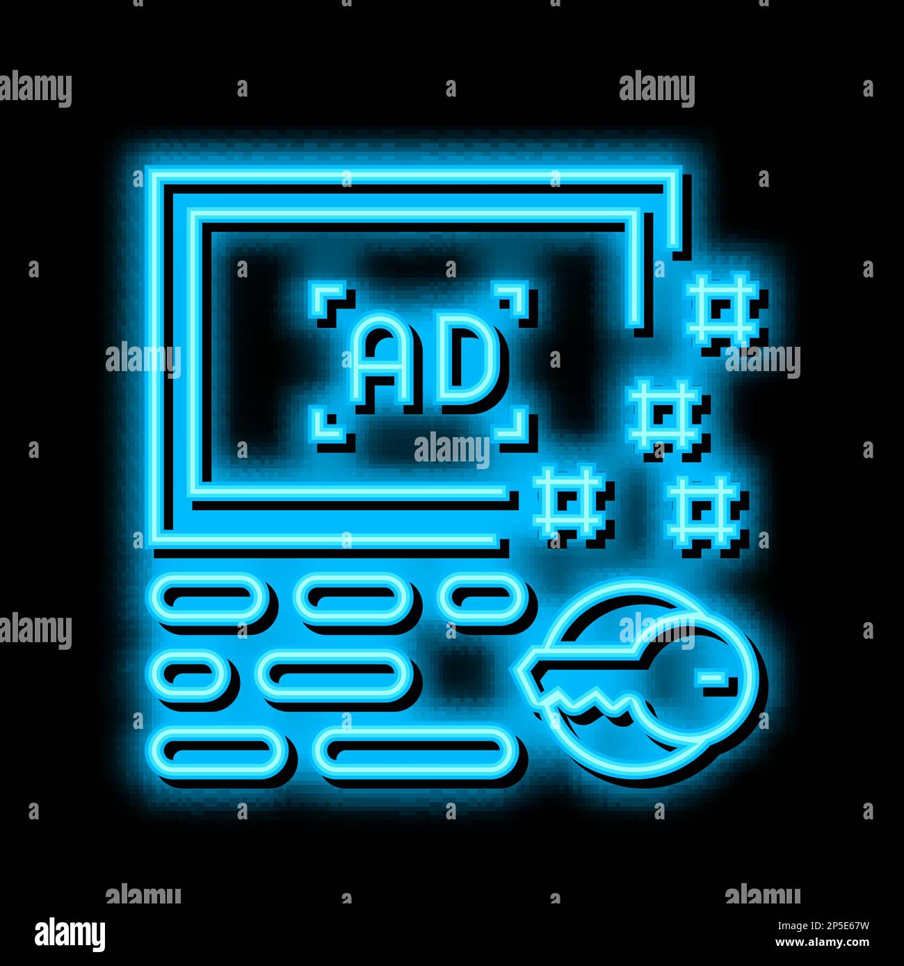 advertising keys neon glow icon illustration Stock Vector Image & Art ...