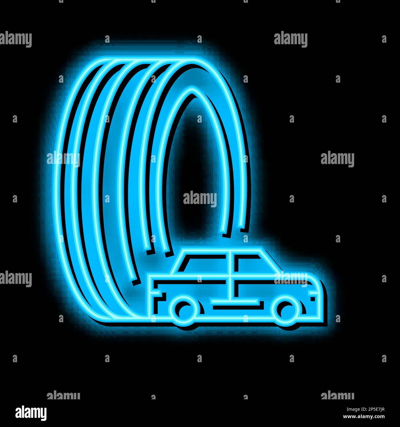 passenger tires neon glow icon illustration Stock Vector